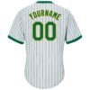 Custom White Kelly Green Pinstripe Kelly Green-Gold Authentic Throwback Rib-Knit Baseball Jersey Shirt