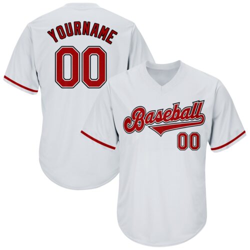 white_0259 Custom White Red-Black Authentic Throwback Rib-Knit Baseball Jersey Shirt
