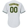 Custom White Green-Gold Authentic Throwback Rib-Knit Baseball Jersey Shirt
