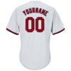 Custom White Red-Navy Authentic Throwback Rib-Knit Baseball Jersey Shirt