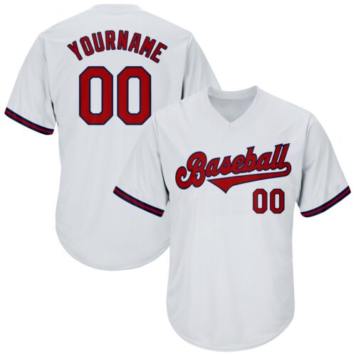 white_0265 Custom White Red-Navy Authentic Throwback Rib-Knit Baseball Jersey Shirt