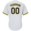 Custom White Black-Gold Authentic Throwback Rib-Knit Baseball Jersey Shirt