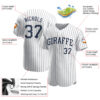 Custom White Navy Pinstripe Navy Authentic Baseball Jersey