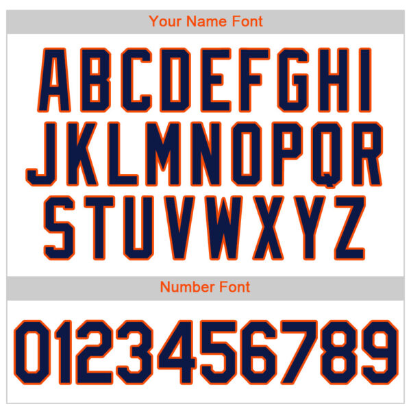 Custom White Navy-Orange Authentic Baseball Jersey