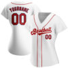 Custom White Red-Navy Authentic Baseball Jersey