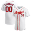 Custom White Red-Navy Authentic Baseball Jersey