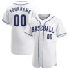 Custom White Navy-White Authentic Baseball Jersey