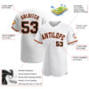 Custom White Black-Orange Authentic Baseball Jersey