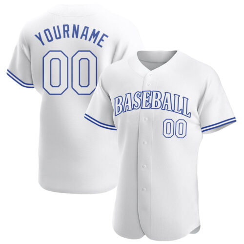 white_0287 Custom White White-Royal Authentic Baseball Jersey