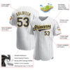 Custom White Navy Pinstripe Navy-Gold Authentic Baseball Jersey
