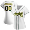 Custom White Green-Gold Authentic Baseball Jersey