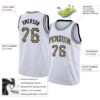 Custom White Camo-Black Round Neck Rib-Knit Basketball Jersey