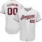 Custom White Crimson-Gray Authentic Baseball Jersey