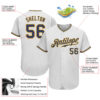 Custom White Navy-Gold Authentic Baseball Jersey