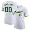 Custom White Green-Gold Performance T-Shirt