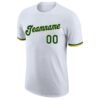 Custom White Green-Gold Performance T-Shirt