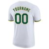 Custom White Green-Gold Performance T-Shirt