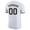 Custom White Navy-Gold Performance T-Shirt