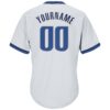 Custom White Blue-Navy Authentic Throwback Rib-Knit Baseball Jersey Shirt
