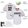 Custom White Black-Red Authentic Throwback Rib-Knit Baseball Jersey Shirt