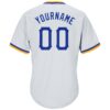 Custom White Royal-Gold Authentic Throwback Rib-Knit Baseball Jersey Shirt