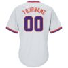 Custom White Purple-Orange Authentic Throwback Rib-Knit Baseball Jersey Shirt