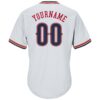Custom White Navy-Red Authentic Throwback Rib-Knit Baseball Jersey Shirt