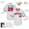 Custom White Red-Black Authentic Throwback Rib-Knit Baseball Jersey Shirt