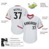 Custom White Black-Red Authentic Throwback Rib-Knit Baseball Jersey Shirt