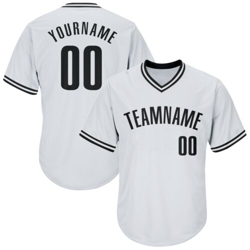 white_0402 Custom White Black Authentic Throwback Rib-Knit Baseball Jersey Shirt