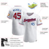 Custom White Royal Pinstripe Red-Royal Authentic Baseball Jersey