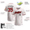 Custom White Red Pinstripe Red-Black Authentic Baseball Jersey