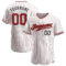 Custom White Red Pinstripe Red-Black Authentic Baseball Jersey