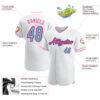 Custom White Light Blue-Pink Authentic Baseball Jersey