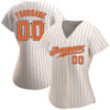 Custom White Orange Pinstripe Orange-Black Authentic Baseball Jersey