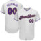 Custom White Purple-Old Gold Authentic Baseball Jersey