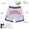 Custom White Orange-Royal Authentic Throwback Basketball Shorts