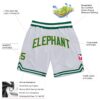 Custom White Kelly Green-Gold Authentic Throwback Basketball Shorts