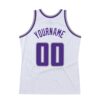 Custom White Purple-Gray Authentic Throwback Basketball Jersey
