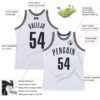 Custom White Black Authentic Throwback Basketball Jersey