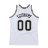 Custom White Black-Gray Authentic Throwback Basketball Jersey