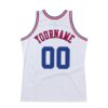 Custom White Royal-Red Authentic Throwback Basketball Jersey