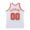 Custom White Orange-Gray Authentic Throwback Basketball Jersey
