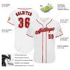 Custom White Red-Black Authentic Baseball Jersey