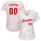 Custom White Red Pinstripe Red Authentic Baseball Jersey