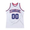 Custom White Royal-Red Authentic Throwback Basketball Jersey