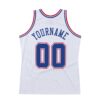 Custom White Royal-Red Authentic Throwback Basketball Jersey