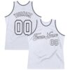 Custom White White-Black Authentic Throwback Basketball Jersey
