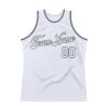 Custom White White-Black Authentic Throwback Basketball Jersey