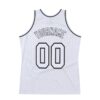 Custom White White-Black Authentic Throwback Basketball Jersey